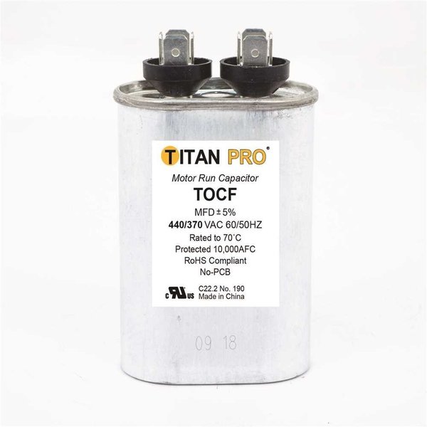 Packard TITAN PRO Run Capacitor 20 MFD 440/370 Volt Oval TOCF20